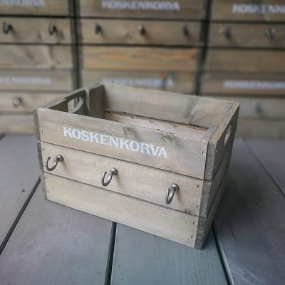 Wooden boxes with accessories