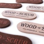 Wooden logo signs